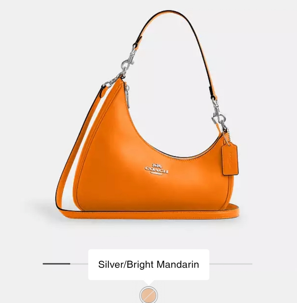 Coach Orange Leather Crescent Crossbody Bag - Picture 6 of 6